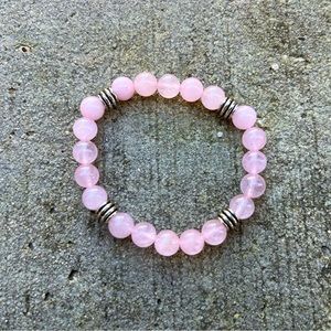 8mm Rose Quartz Stone Beaded Bracelet - perfect gift for Valentine’s Day!